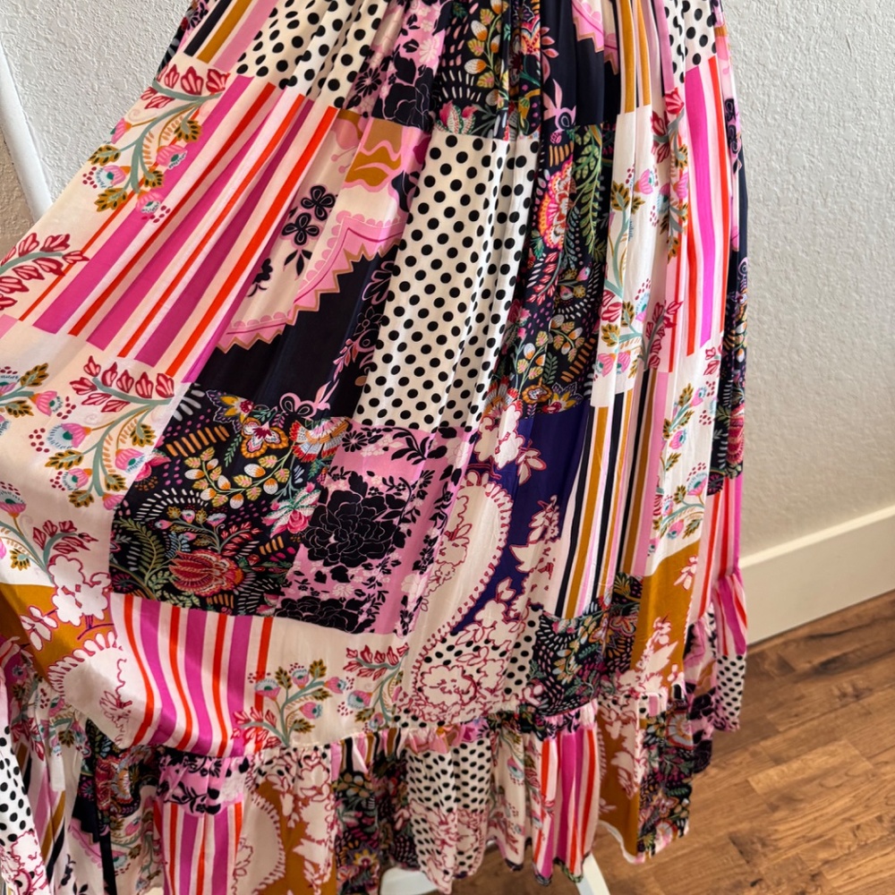 Anthropologie Ruffled Flutter Patchwork Midi Dres… - image 7